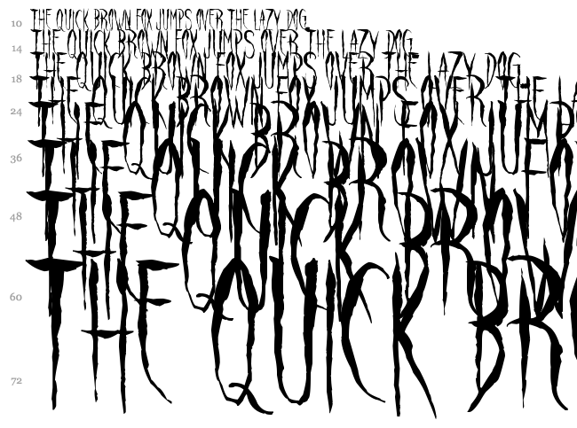 Raven Song font waterfall